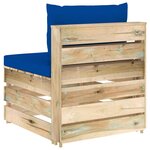 Vidaxl canapé central sectionnel avec coussins bois imprégné de vert