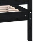 vidaXL Cadre de lit Noir Bois massif 200x200 cm