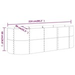 vidaXL Lit surélevé de jardin Acier enduit de poudre 224x80x68 cm Vert