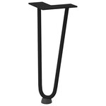 vidaXL Pieds en épingle à cheveux pour table basse 4 pièces Noir 30 cm Acier massif