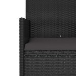 vidaXL Salon de jardin 4 Pièces avec coussins Noir Résine tressée