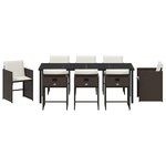 vidaXL Ensemble de salle à manger pour jardin 9 Pièces Marron polyrotin