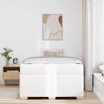 vidaXL Cadre de lit avec matelas Blanc 120 x 190 cm tissu