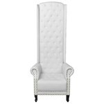 vidaXL Chaise à dossier haut blanc similicuir