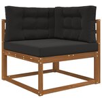 vidaXL Coussin de canapé d'extérieur 3 Pièces Noir Polyester