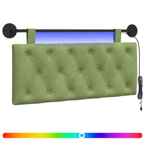 vidaXL Tête de lit suspendue Vert clair Velours