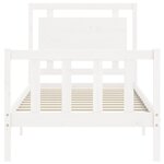 vidaXL Cadre de lit sans matelas blanc bois de pin massif