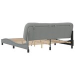 vidaXL Cadre de lit avec lumière LED gris foncé 180x200 cm tissu