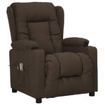 vidaXL Fauteuil de massage Marron foncé Tissu