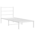 vidaXL Cadre de lit métal sans matelas avec tête de lit blanc 75x190cm