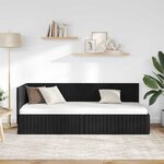 vidaXL Cadre de lit d'angle avec tête de lit Noir 80 x 200 cm Velours