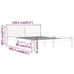 Vidaxl cadre de lit bois de pin massif 160x200 cm noir