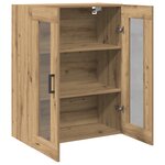 vidaXL Meuble mural avec portes en verre  Chêne fait main 69.5x34x90 cm
