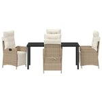 vidaXL Ensemble de salle à manger pour jardin 5 Pièces Beige Poly rotin