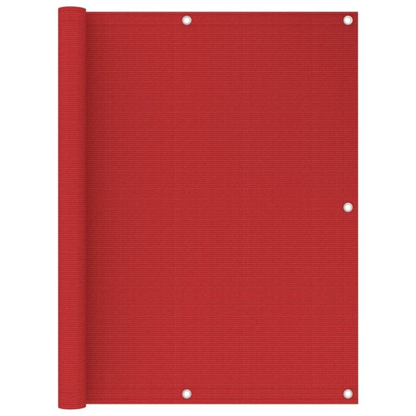 vidaXL Écran de balcon Rouge 120x500 cm PEHD