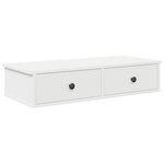vidaXL Étagère murale avec tiroirs blanc 80x34x17 cm bois d'ingénierie