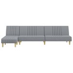 vidaXL Canapé-lit en forme de L gris clair 255x140x70 cm tissu