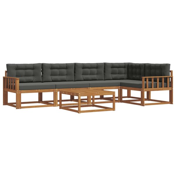 vidaXL Ensemble de canapés d'extérieur 6 Pièces Naturel et Anthracite