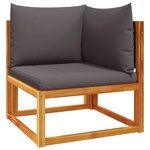 vidaXL Salon de jardin avec coussins 5 Pièces Bois d'acacia solide