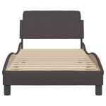 vidaXL Cadre de lit sans matelas marron foncé 90x200 cm tissu