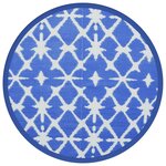 vidaXL Tapis d'extérieur ARAKIL bleu et blanc Ø120 cm PP