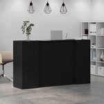 vidaXL Bureau de réception Chêne noir 180 x 50 x 103 5 cm Bois d'ingénierie