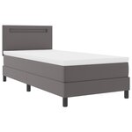 vidaXL Lit Box Spring avec matelas gris  100 x 200 cm  simili cuir
