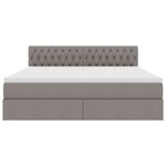 vidaXL Lit avec rangement et matelas avec matelas Taupe 180 x 200 cm