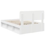 vidaXL Cadre de lit avec tête de lit Blanc 120 x 200 cm Pin massif