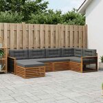 vidaXL Ensemble de canapés d'extérieur 6 Pièces Naturel et Anthracite