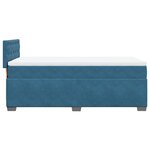 vidaXL Sommier à lattes de lit avec matelas bleu 90x200 cm velours