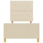 vidaXL Cadre de lit avec tête de lit Crème 90 x 200 cm tissu