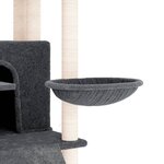 vidaXL Arbre à chat avec griffoirs en sisal Gris foncé 154 cm