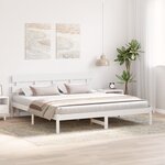 vidaXL Cadre de lit en bois de pin blanc Blanc Bois de pin massif