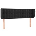vidaXL Tête de lit avec oreilles Noir 147x23x78/88 cm Velours