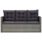 vidaXL Ensemble à manger d'extérieur 5Pièces coussins Résine tressée Gris