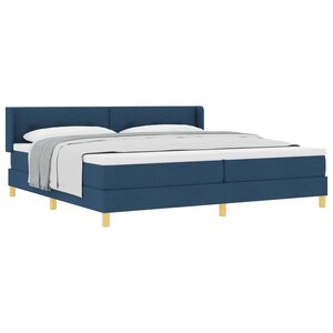 vidaXL Lit à Ressorts avec matelas Bleu 200 x 200 cm tissu