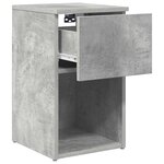 vidaXL Armoire de lit Gris béton 29 x 31 5 x 49 cm Bois d'ingénierie