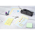 Étui de 100 fiches bristol quadrillé 5x5 perforé 148x210mm Couleurs assorties EXACOMPTA