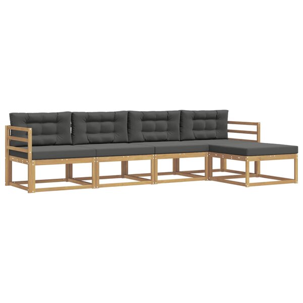 vidaXL Ensemble de canapés d'extérieur 4 pc Blanc et anthracite