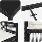 vidaXL Ensemble de salle à manger de jardin 5 pièces avec coussins en poly rotin noir