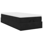 vidaXL Cadre de lit ottoman avec matelas noir 80x200 cm velours