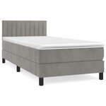vidaXL Sommier à lattes de lit et matelas Gris clair 90x200 cm Velours