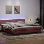vidaXL Sommier à lattes de lit avec matelas et LED rose 180x210 cm velours
