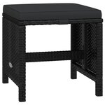 vidaXL Ensemble à dîner de jardin coussins 19 Pièces Résine tressée Noir