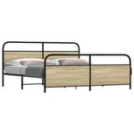 vidaXL Cadre de lit en métal sans matelas chêne sonoma 193x203 cm