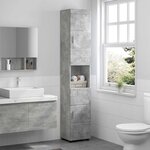 vidaXL Cabinet de salle de bain TULUM Gris béton 37 x 31.5 x 203 cm