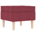 vidaXL Fauteuil avec repose-pied Rouge bordeaux Tissu