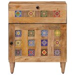 vidaXL Cabinet de chevet Naturel 50 x 33 x 60 cm Bois de mangue massif