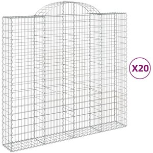 vidaXL Paniers à gabions arqués 20 Pièces 200x50x180/200 cm Fer galvanisé